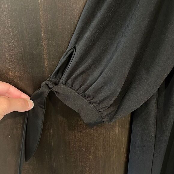 Venus Black Off The Shoulder Laser Cut Hem Dress Large - Picture 3 of 6